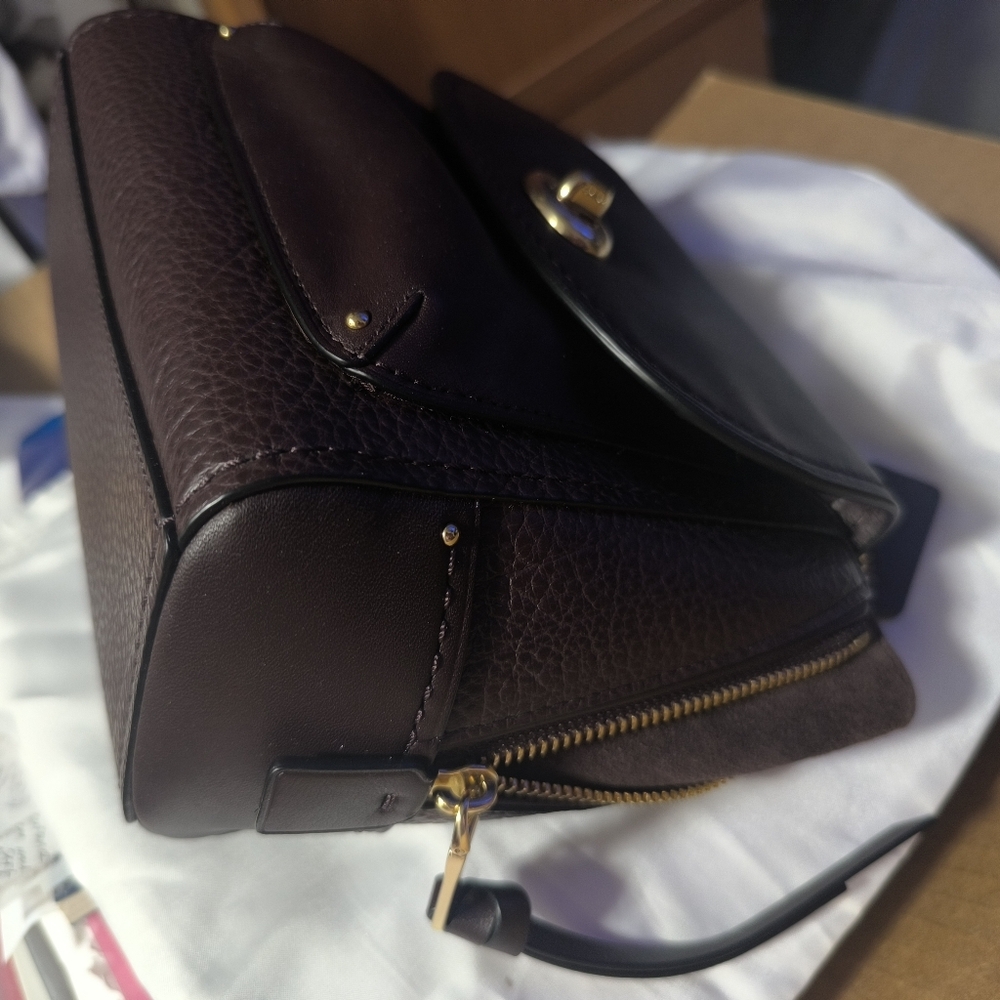 Coach Faye Mini Oxblood Leather Backpack - Picture 7 of 13